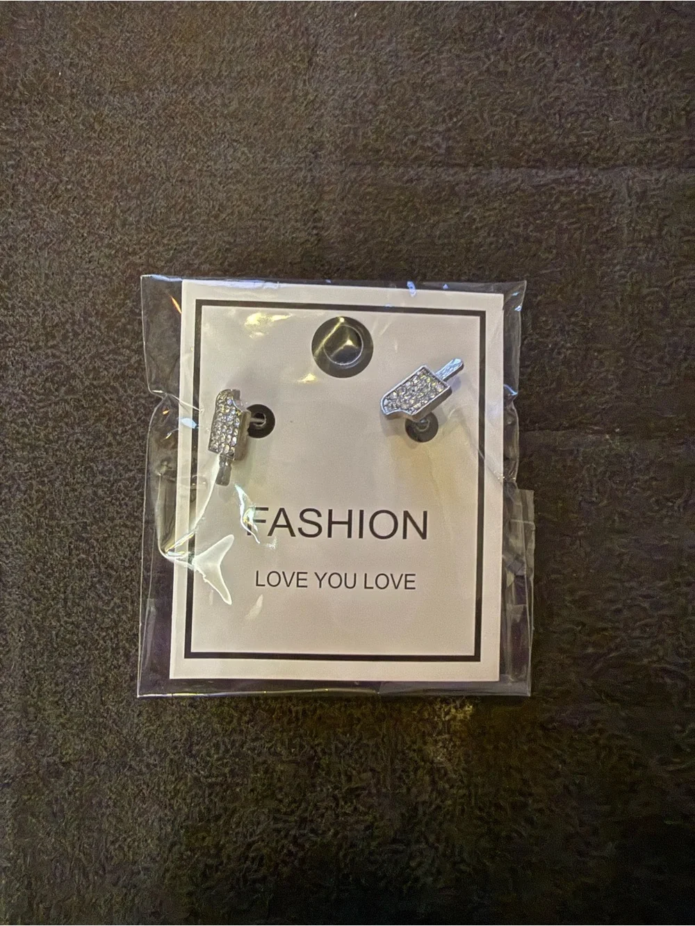 Fashion Jewelry Silver Rhinestone Bar Stud Earrings